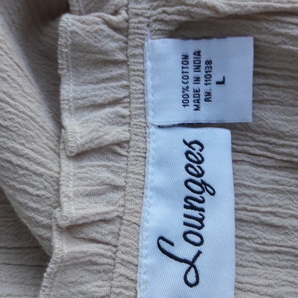 *3 / $10 - NWT Loungees Tank + Shorts Pajama Set 100% Cotton | Cream | Sz XL - Picture 4 of 5